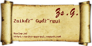 Zsikó Györgyi névjegykártya